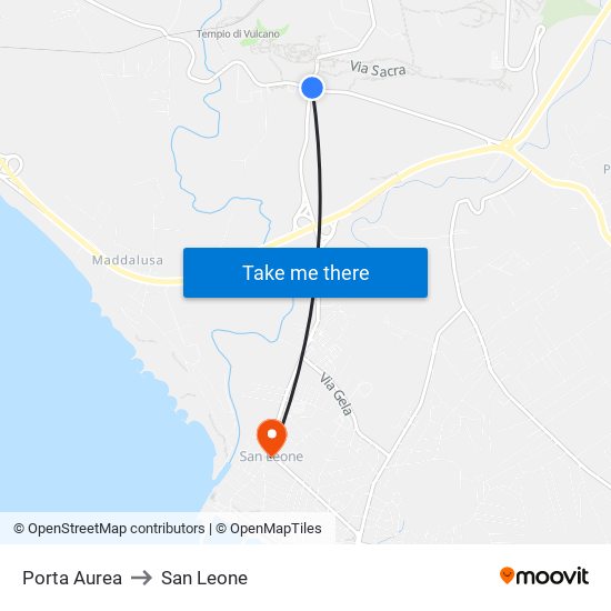 Porta Aurea to San Leone map