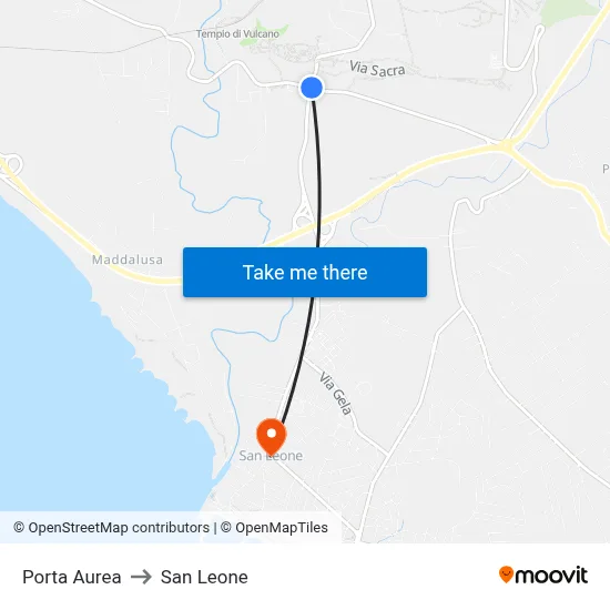 Golden Gate to San Leone map