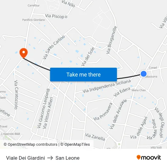 Gardens Avenue to San Leone map