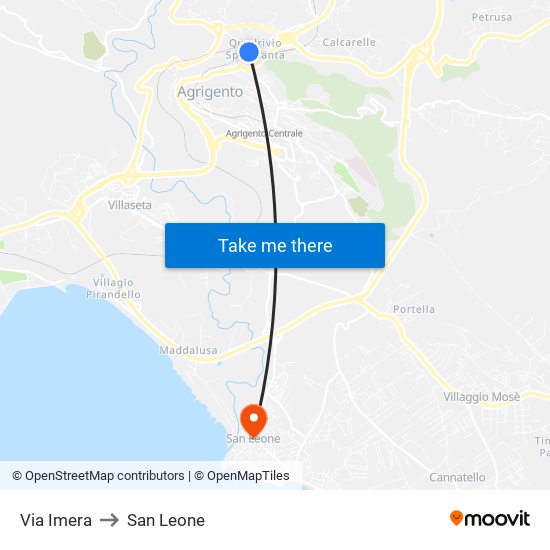 Via Imera to San Leone map