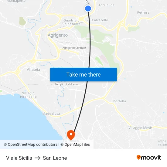 Sicily - Mazzini to San Leone map