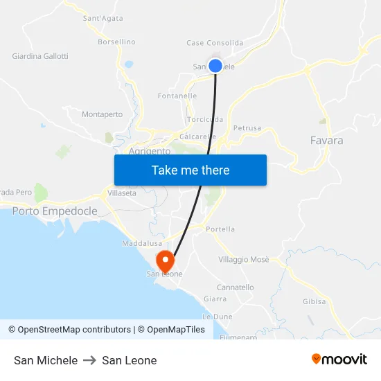 San Michele to San Leone map
