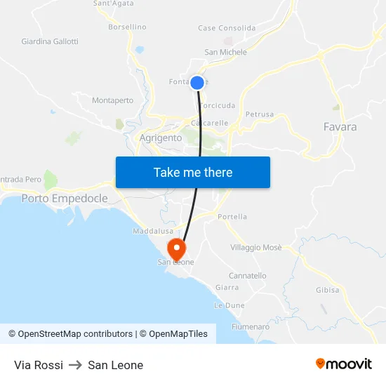 Via Rossi to San Leone map