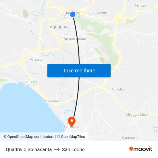 Spinasanta Crossroads to San Leone map