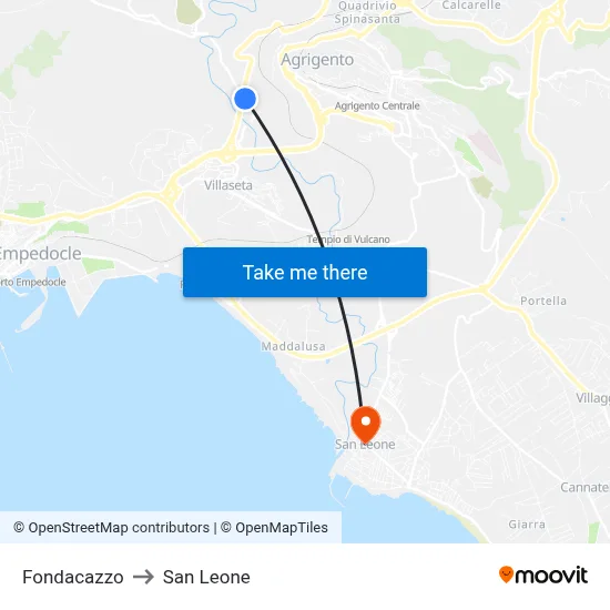 Fondacazzo to San Leone map