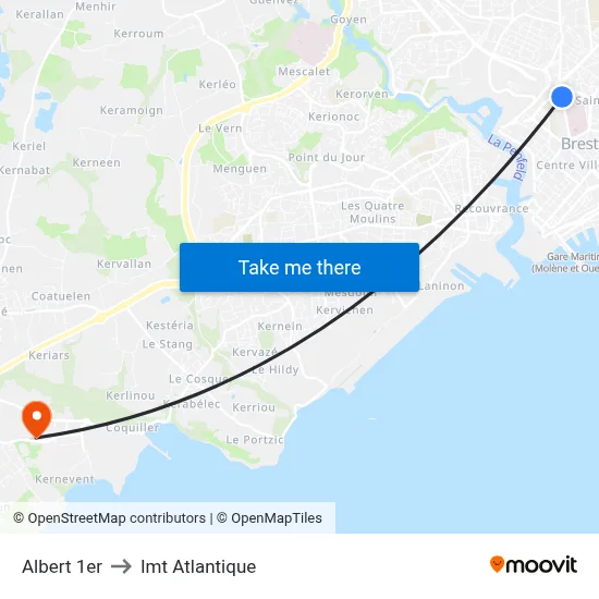 Albert 1er to Imt Atlantique map