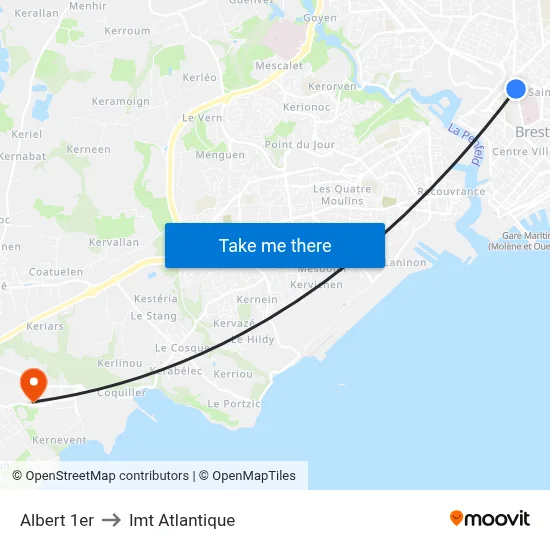 Albert 1er to Imt Atlantique map