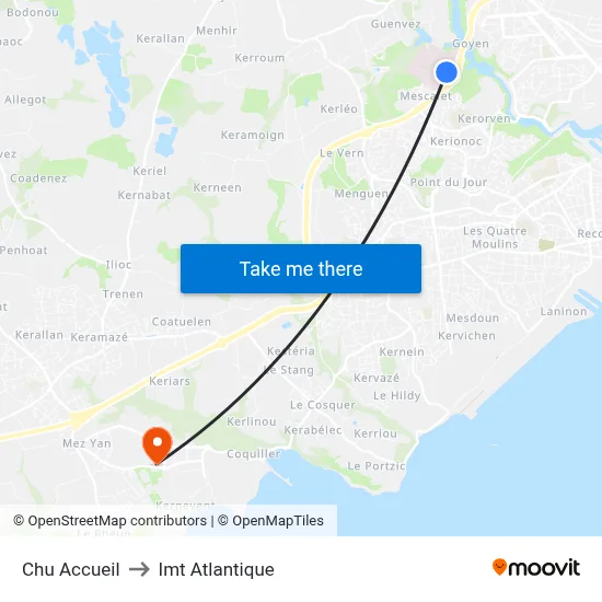 Chu Accueil to Imt Atlantique map