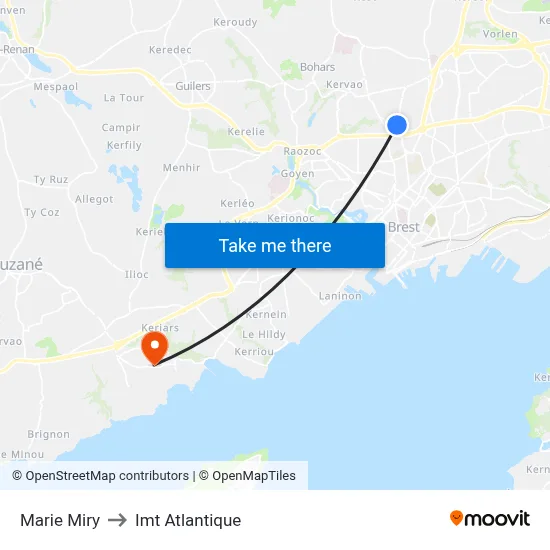 Marie Miry to Imt Atlantique map