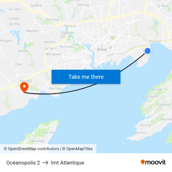 Océanopolis 2 to Imt Atlantique map