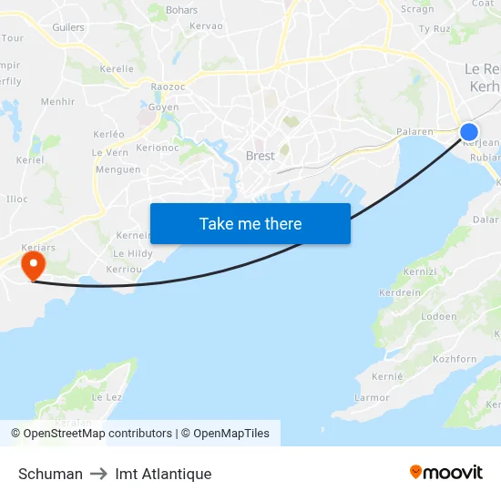 Schuman to Imt Atlantique map