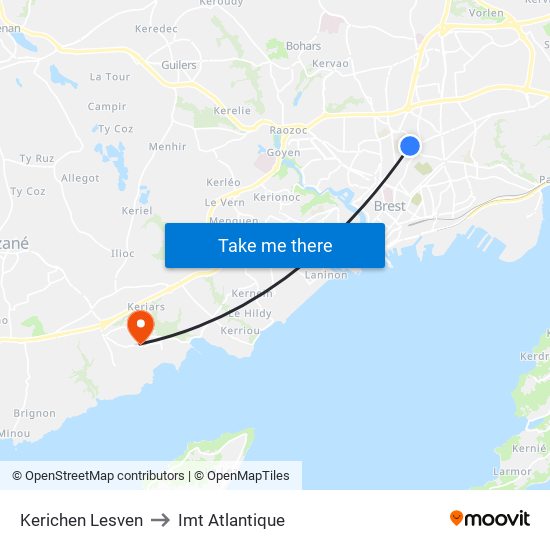 Kerichen Lesven to Imt Atlantique map