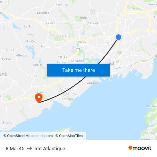 8 Mai 45 to Imt Atlantique map