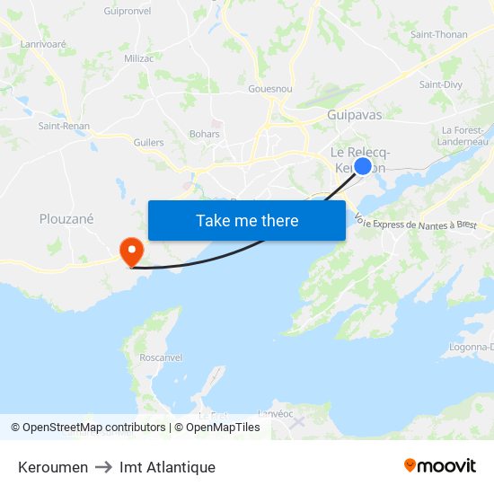 Keroumen to Imt Atlantique map
