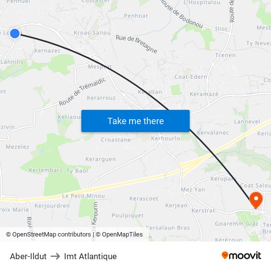 Aber-Ildut to Imt Atlantique map