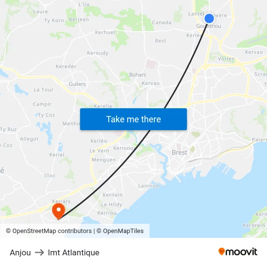 Anjou to Imt Atlantique map