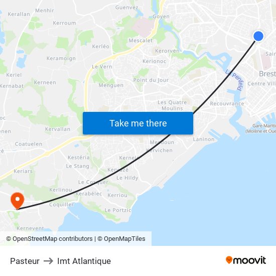 Pasteur to Imt Atlantique map