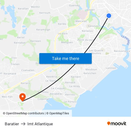 Baratier to Imt Atlantique map