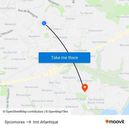 Sycomores to Imt Atlantique map