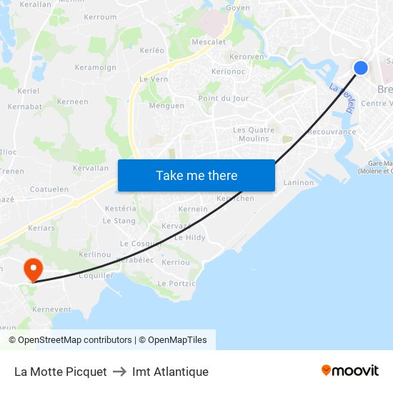 La Motte Picquet to Imt Atlantique map