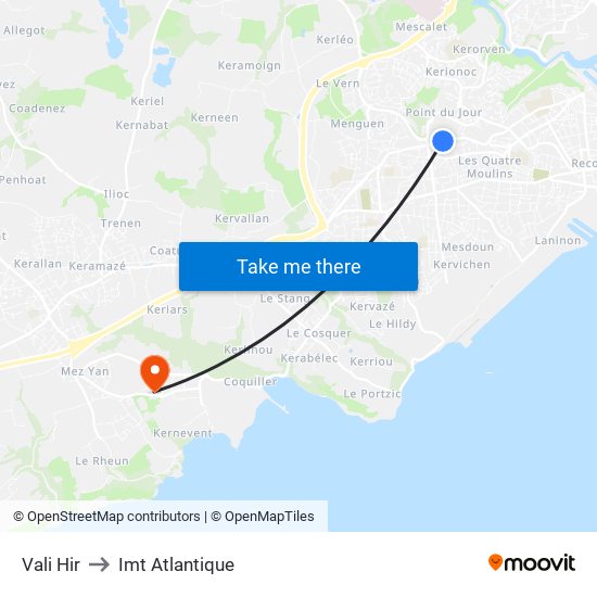 Vali Hir to Imt Atlantique map