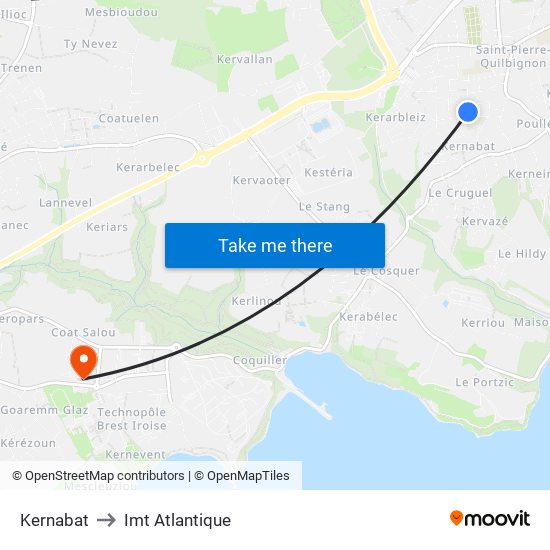 Kernabat to Imt Atlantique map