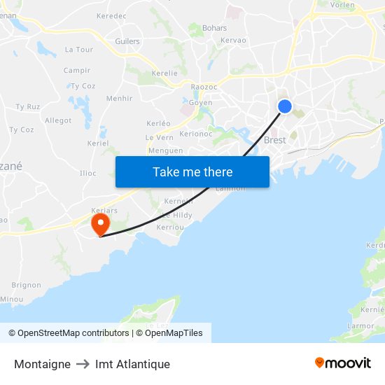 Montaigne to Imt Atlantique map