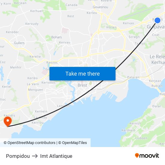 Pompidou to Imt Atlantique map