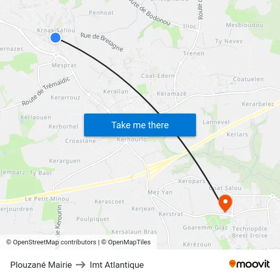 Plouzané Mairie to Imt Atlantique map