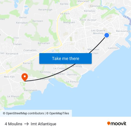 4 Moulins to Imt Atlantique map