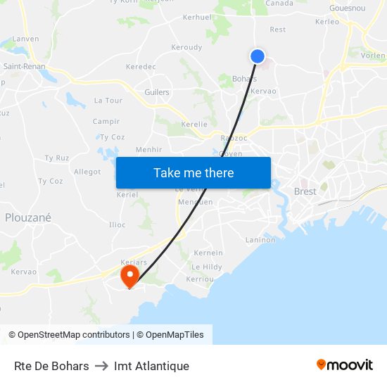 Rte De Bohars to Imt Atlantique map