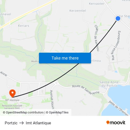 Portzic to Imt Atlantique map