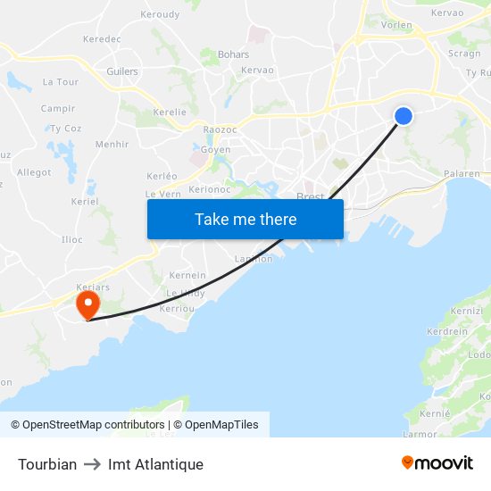 Tourbian to Imt Atlantique map