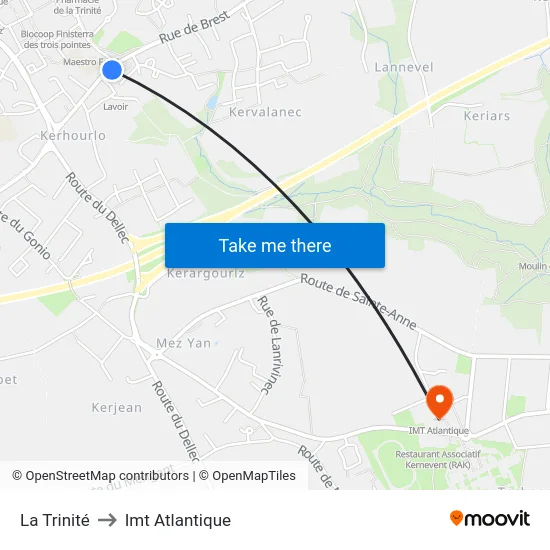 La Trinité to Imt Atlantique map