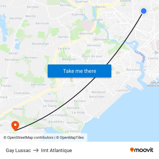 Gay Lussac to Imt Atlantique map