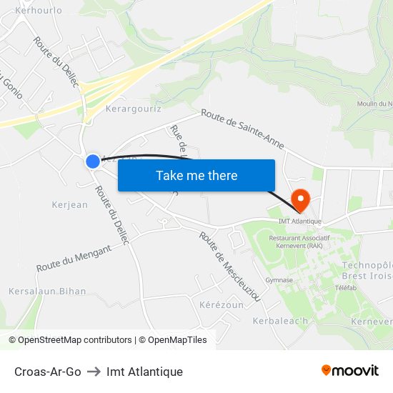 Croas-Ar-Go to Imt Atlantique map