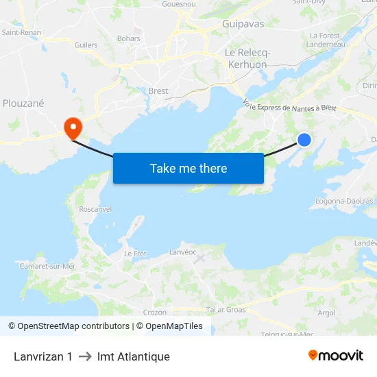 Lanvrizan 1 to Imt Atlantique map