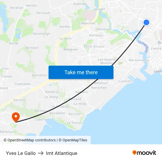 Yves Le Gallo to Imt Atlantique map