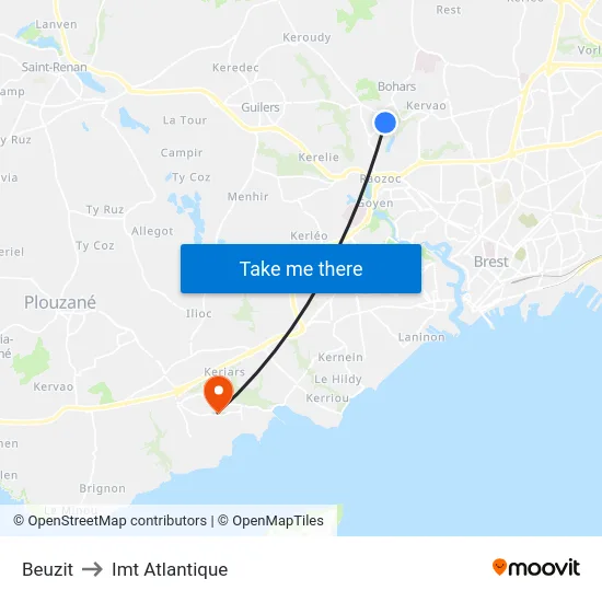 Beuzit to Imt Atlantique map