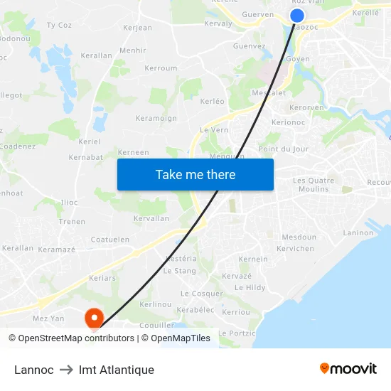 Lannoc to Imt Atlantique map