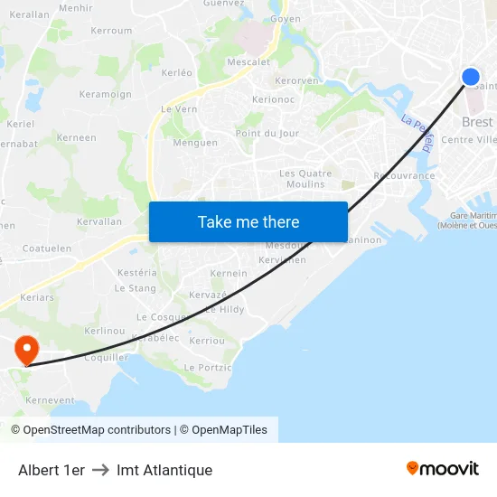 Albert 1er to Imt Atlantique map