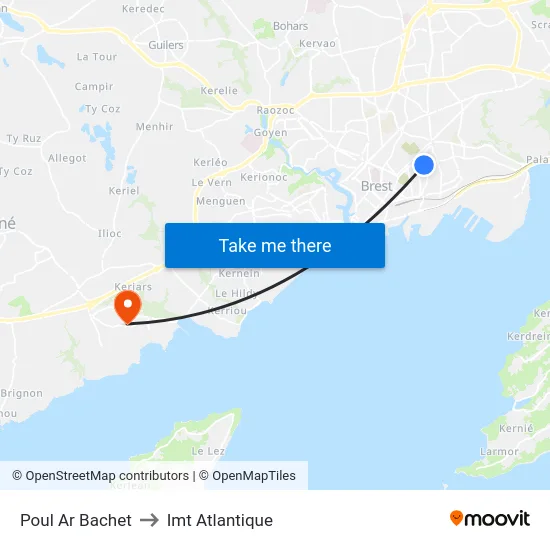 Poul Ar Bachet to Imt Atlantique map