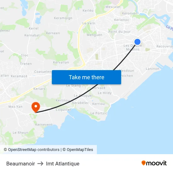 Beaumanoir to Imt Atlantique map