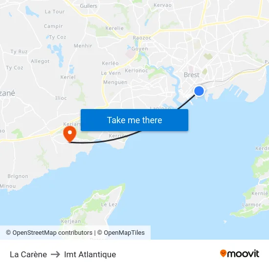 La Carène to Imt Atlantique map