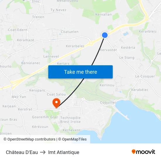 Château D'Eau to Imt Atlantique map