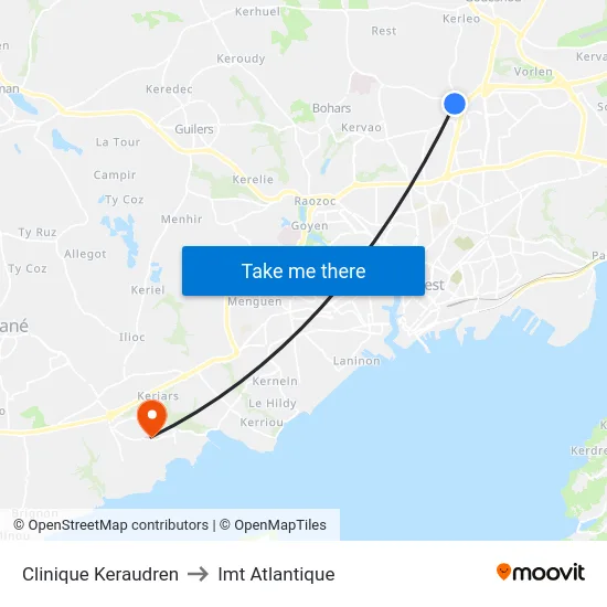 Clinique Keraudren to Imt Atlantique map