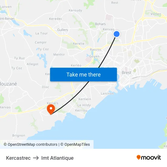 Kercastrec to Imt Atlantique map