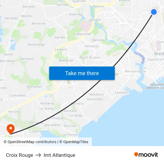 Croix Rouge to Imt Atlantique map