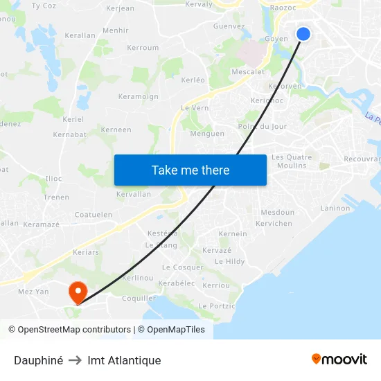 Dauphiné to Imt Atlantique map