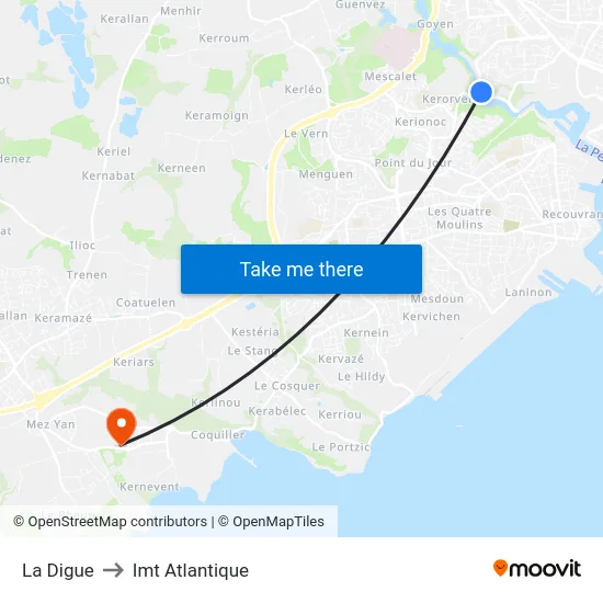 La Digue to Imt Atlantique map